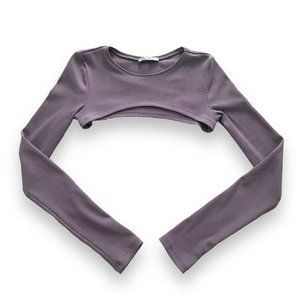 SOLD. Purple Grey Zara Shrug Bolero XS / S